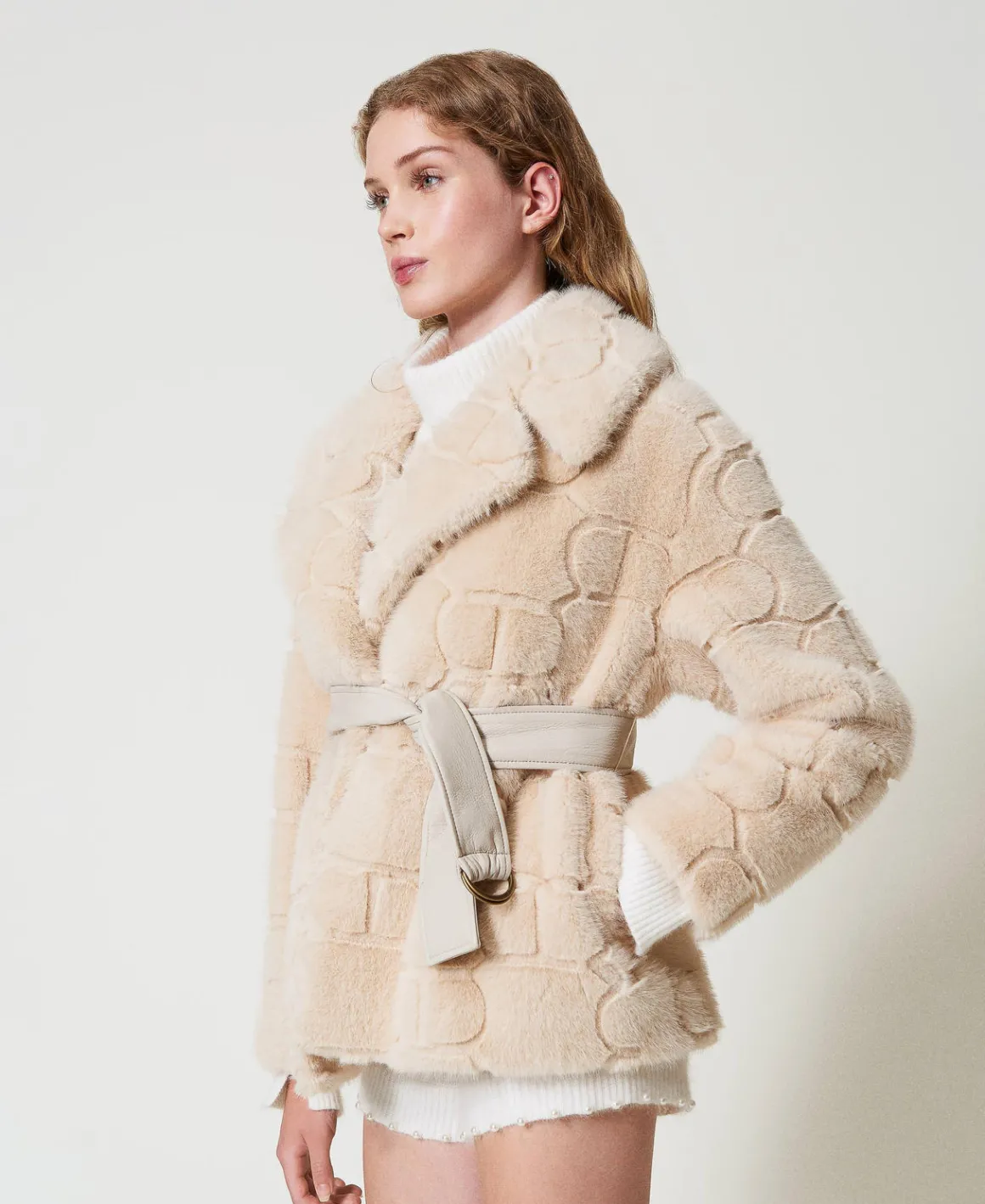 TWINSET Milano Cappotto Corto In Faux Fur Con Oval T | Cappotti E Trench
