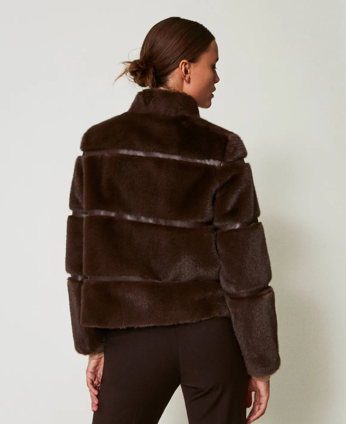 TWINSET Milano Cappotto Corto In Faux Fur Con Intarsi | Cappotti E Trench