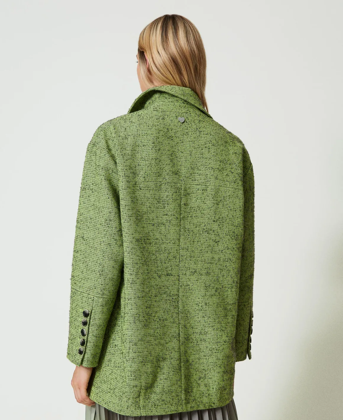 TWINSET Milano Cappotto Corto Spinato Bicolore | Cappotti E Trench