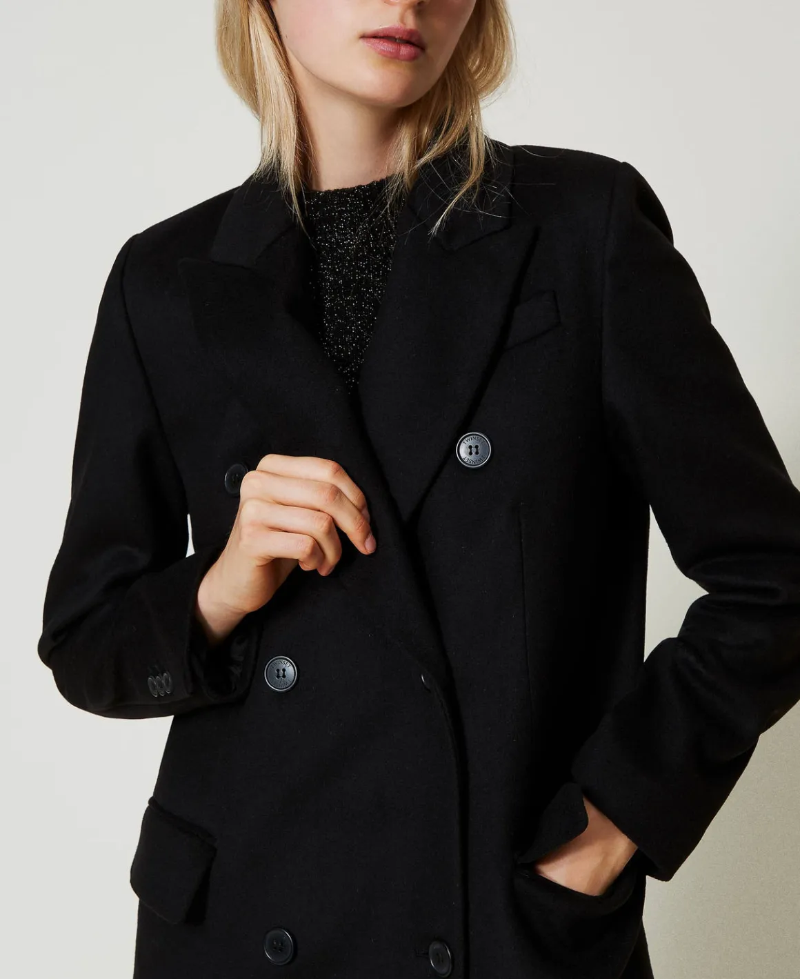 TWINSET Milano Cappotto Di Linea Dritta In Misto Lana | Cappotti E Trench