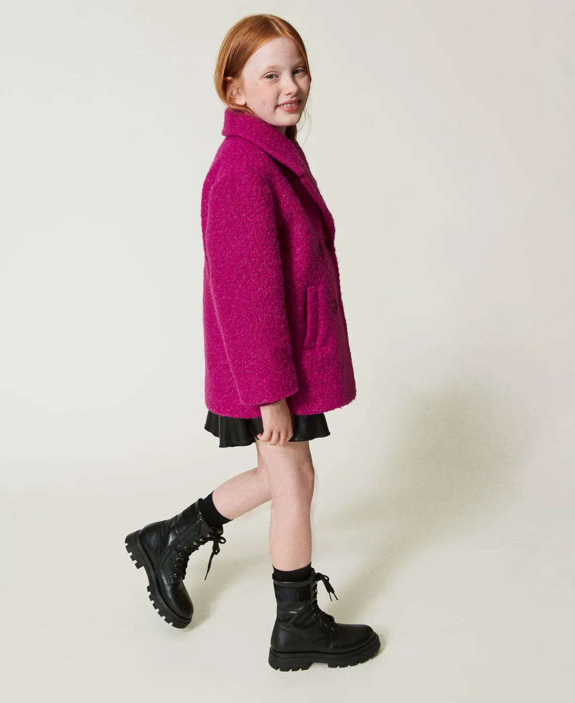 TWINSET Milano Cappotto Doppiopetto In Panno Curly | Giacche E Capispalla