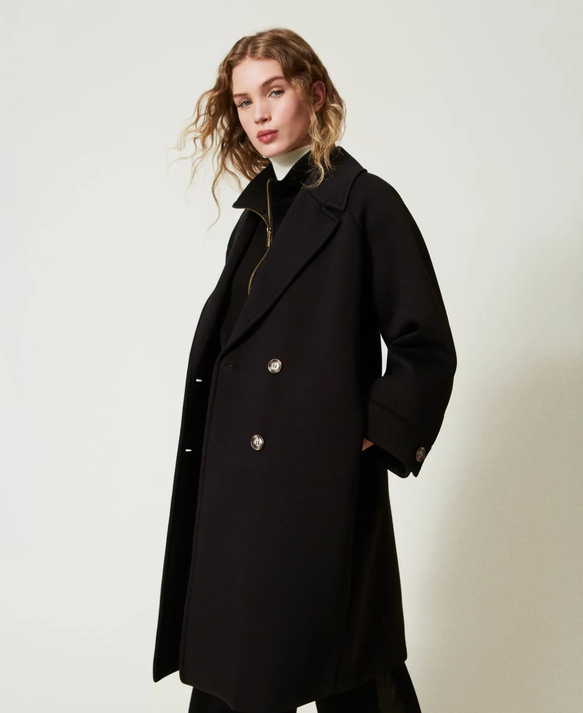 TWINSET Milano Cappotto Doppiopetto In Tessuto Scuba | Cappotti E Trench