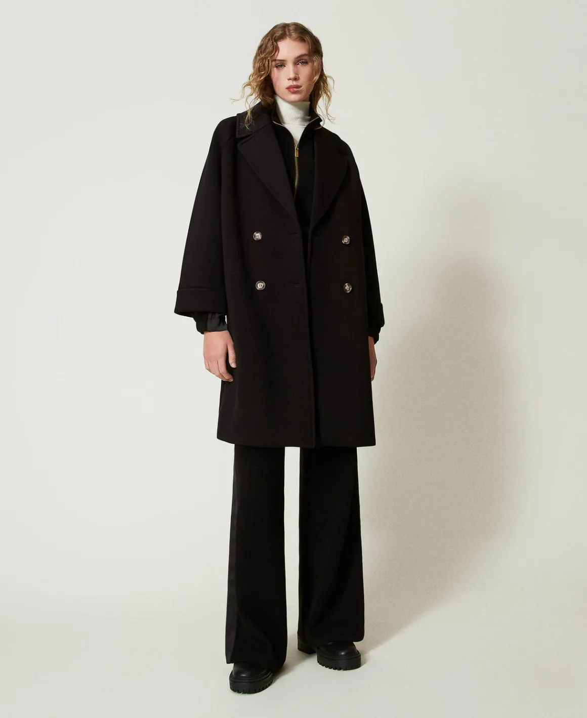TWINSET Milano Cappotto Doppiopetto In Tessuto Scuba | Cappotti E Trench
