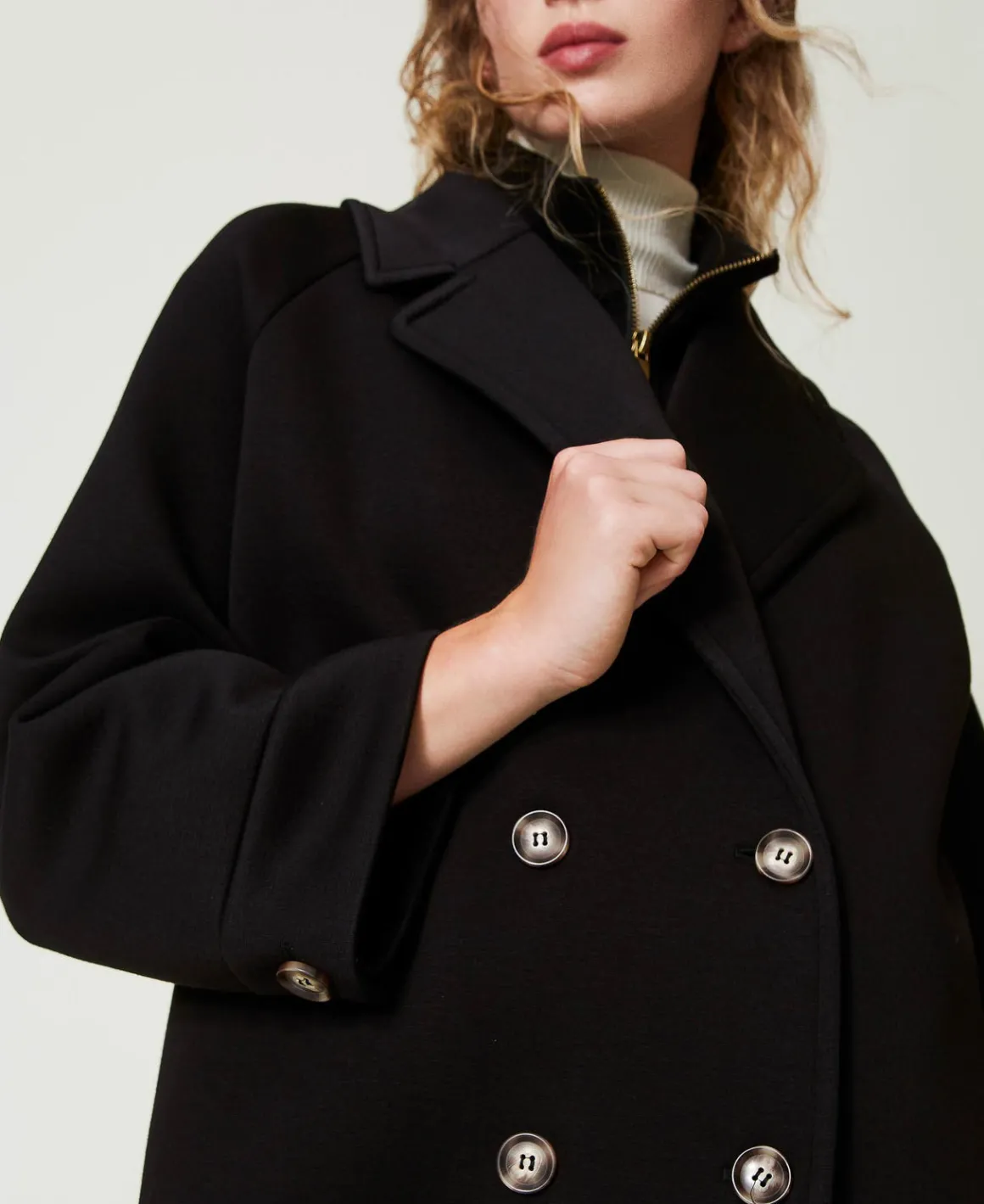 TWINSET Milano Cappotto Doppiopetto In Tessuto Scuba | Cappotti E Trench