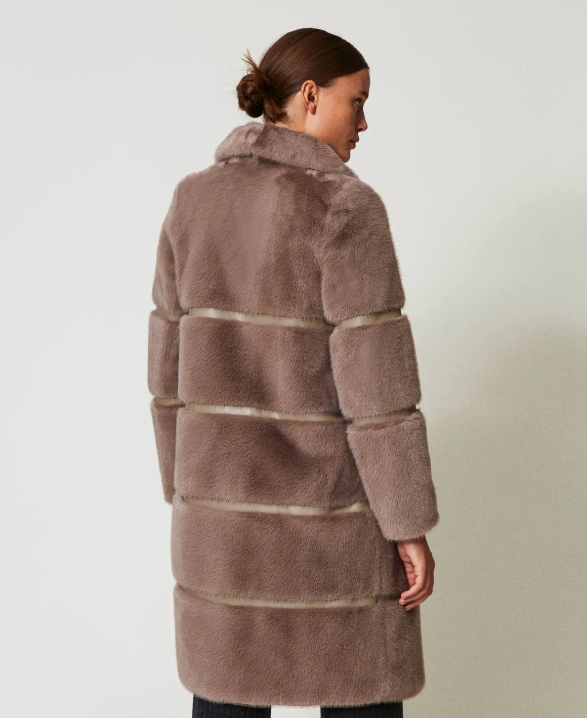 TWINSET Milano Cappotto In Faux Fur Con Intarsi | Cappotti E Trench