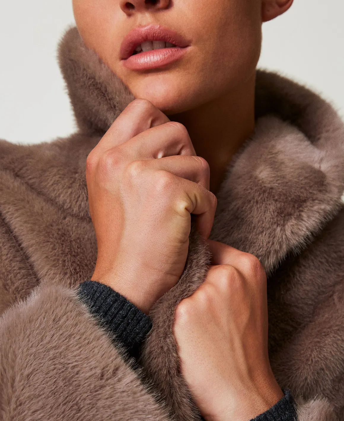 TWINSET Milano Cappotto In Faux Fur Con Intarsi | Cappotti E Trench