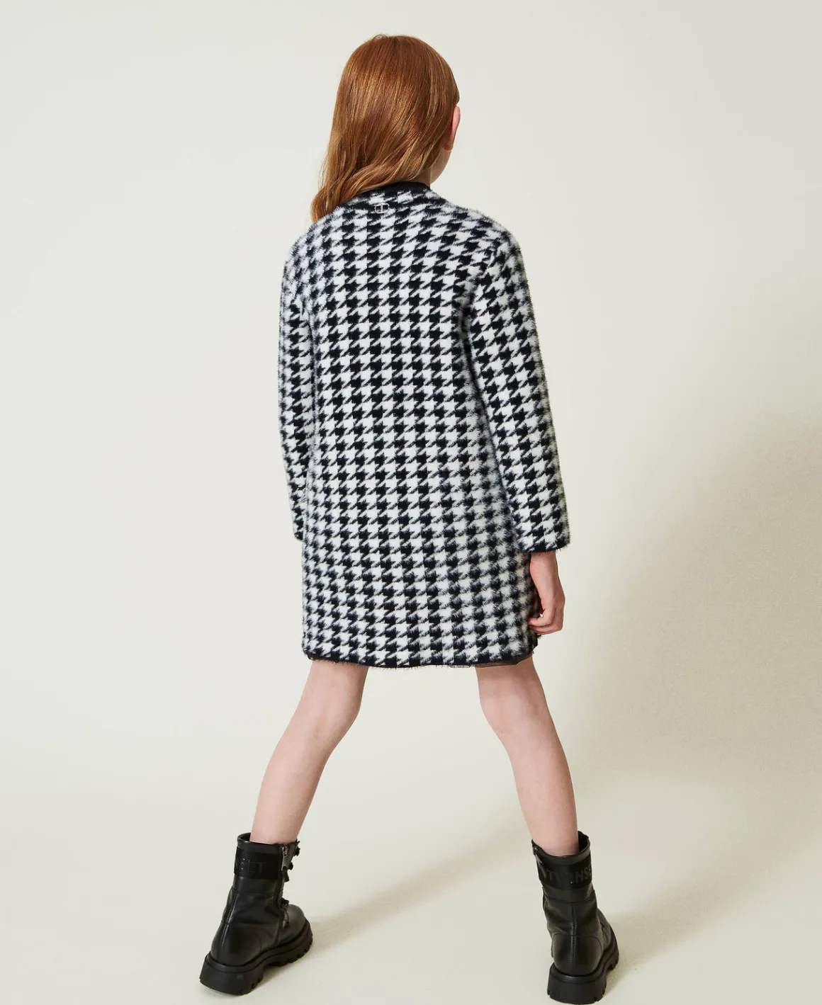 TWINSET Milano Cappotto In Maglia Jacquard Pied De Poule | Giacche E Capispalla