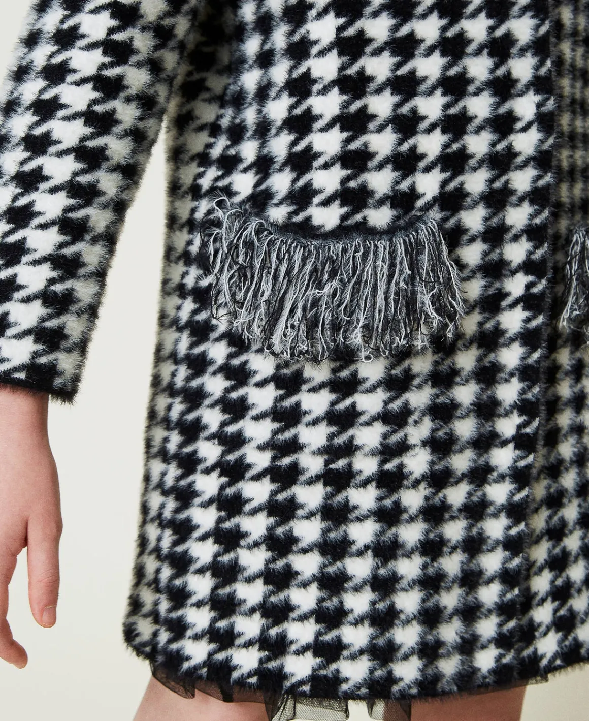 TWINSET Milano Cappotto In Maglia Jacquard Pied De Poule | Giacche E Capispalla