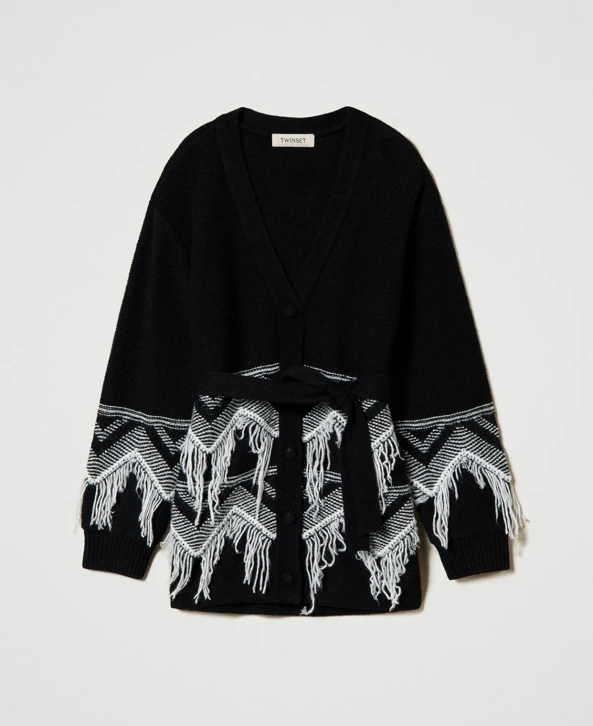 TWINSET Milano Cappotto In Maglia Misto Lana Con Frange | Giacche E Capispalla