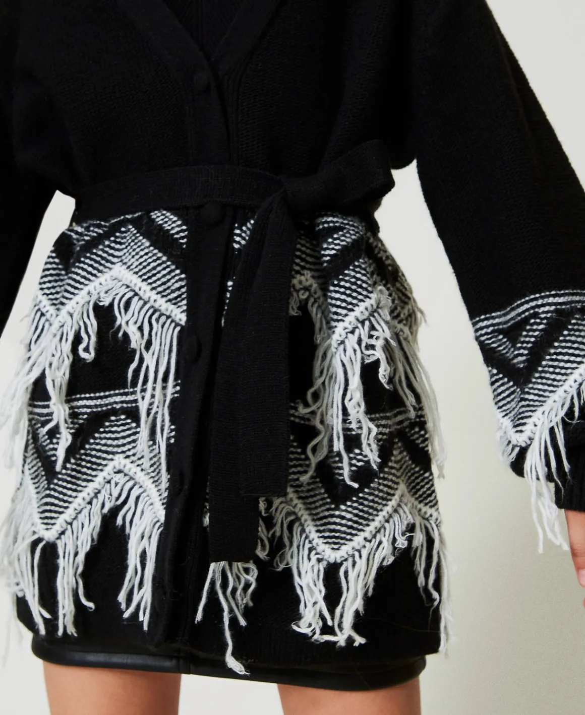TWINSET Milano Cappotto In Maglia Misto Lana Con Frange | Giacche E Capispalla