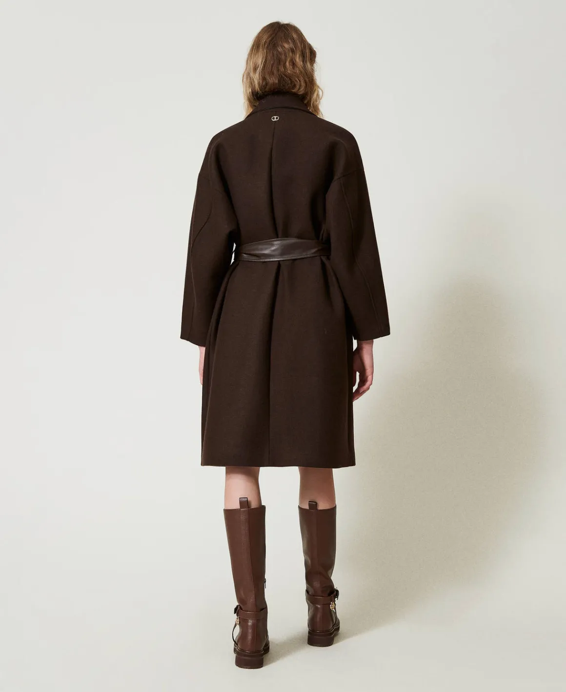 TWINSET Milano Cappotto In Misto Lana Con Tasche Effetto Pelle | Cappotti E Trench