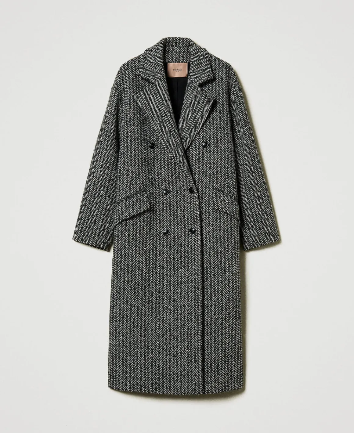TWINSET Milano Cappotto In Misto Lana Gessato | Cappotti E Trench