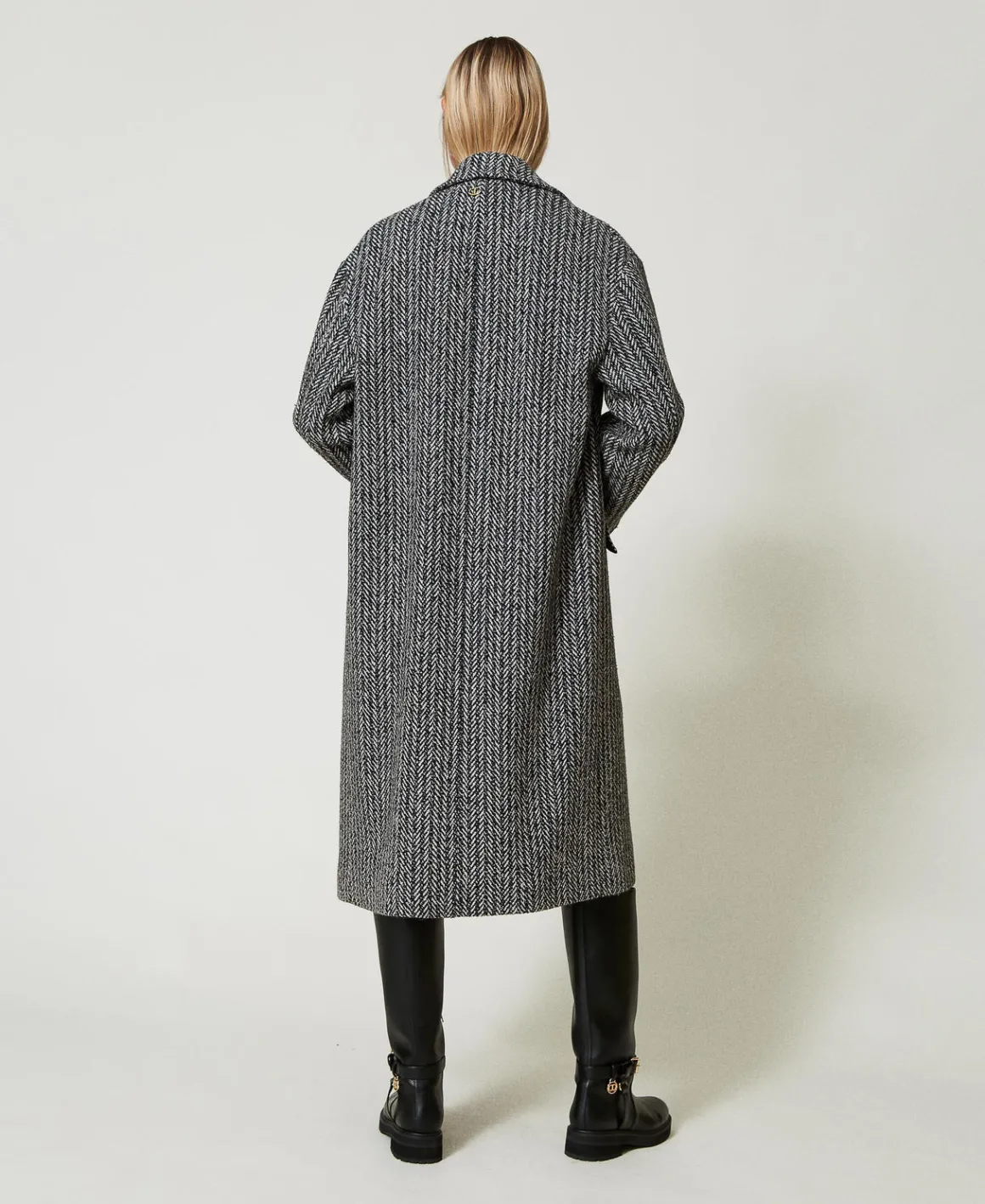 TWINSET Milano Cappotto In Misto Lana Gessato | Cappotti E Trench