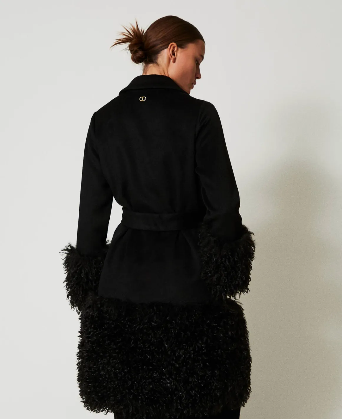 TWINSET Milano Cappotto In Panno Di Misto Lana E Faux Fur | Cappotti E Trench
