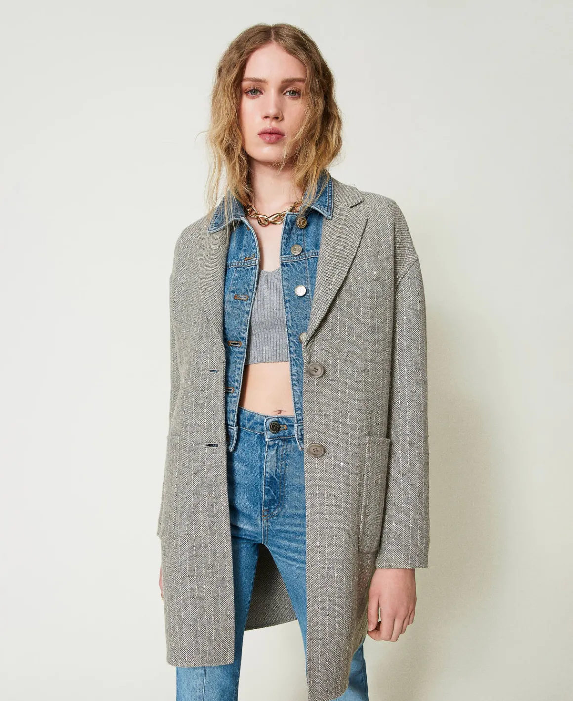 TWINSET Milano Cappotto In Panno Double Con Paillettes | Cappotti E Trench