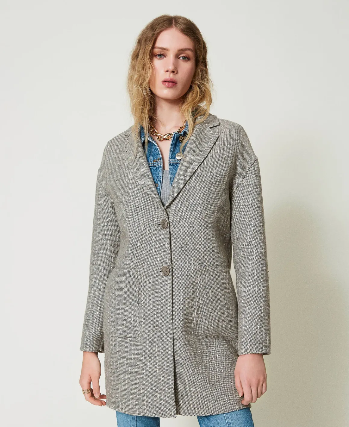 TWINSET Milano Cappotto In Panno Double Con Paillettes | Cappotti E Trench