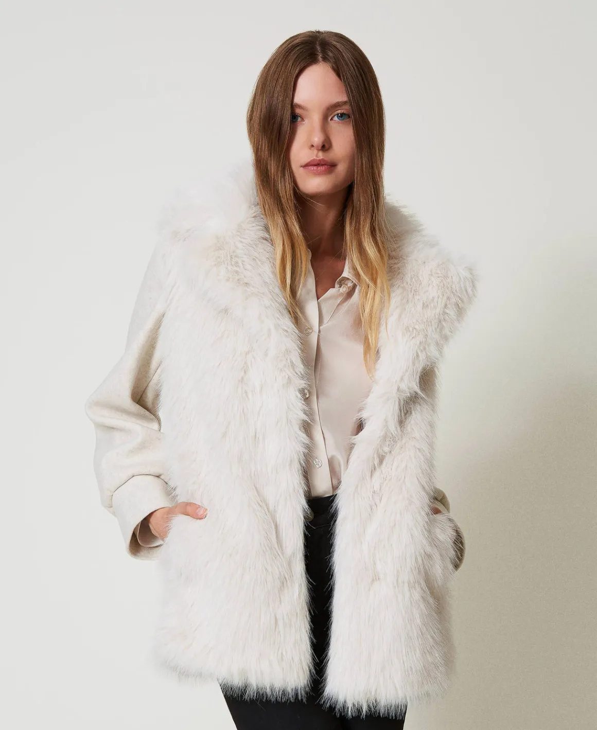 TWINSET Milano Cappotto In Panno E Faux Fur | Cappotti E Trench