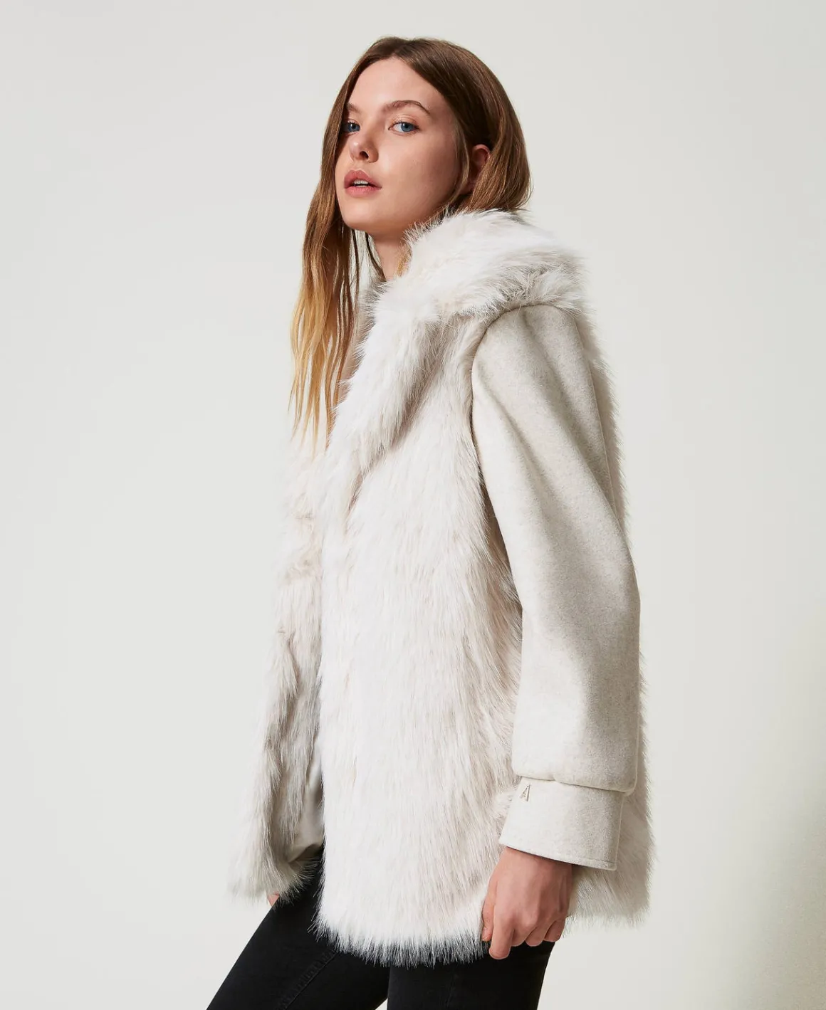 TWINSET Milano Cappotto In Panno E Faux Fur | Cappotti E Trench