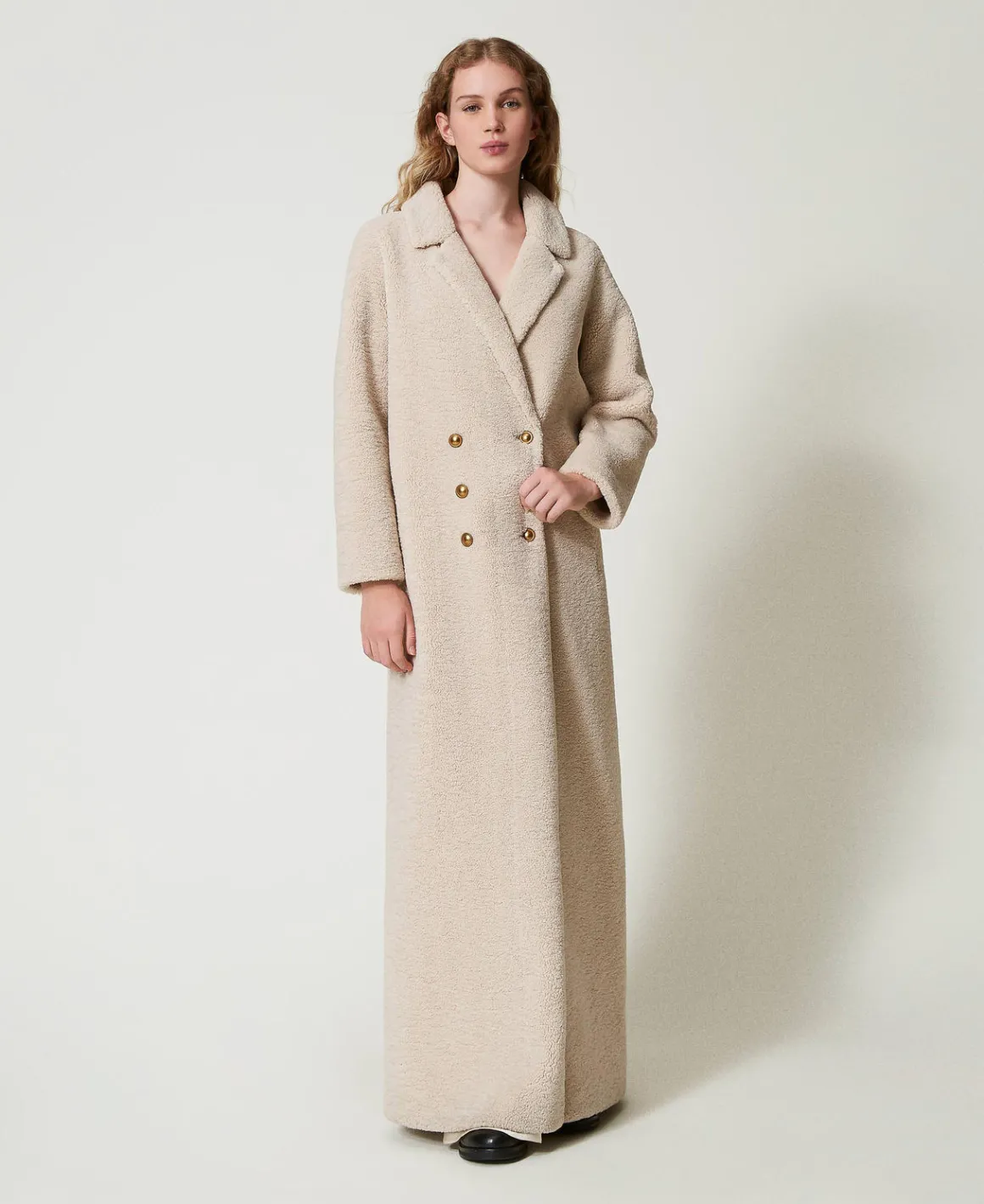 TWINSET Milano Cappotto Lungo Doppiopetto In Faux Fur | Cappotti E Trench