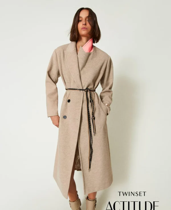 TWINSET Milano Cappotto MYFO In Panno Diagonale | Cappotti E Trench