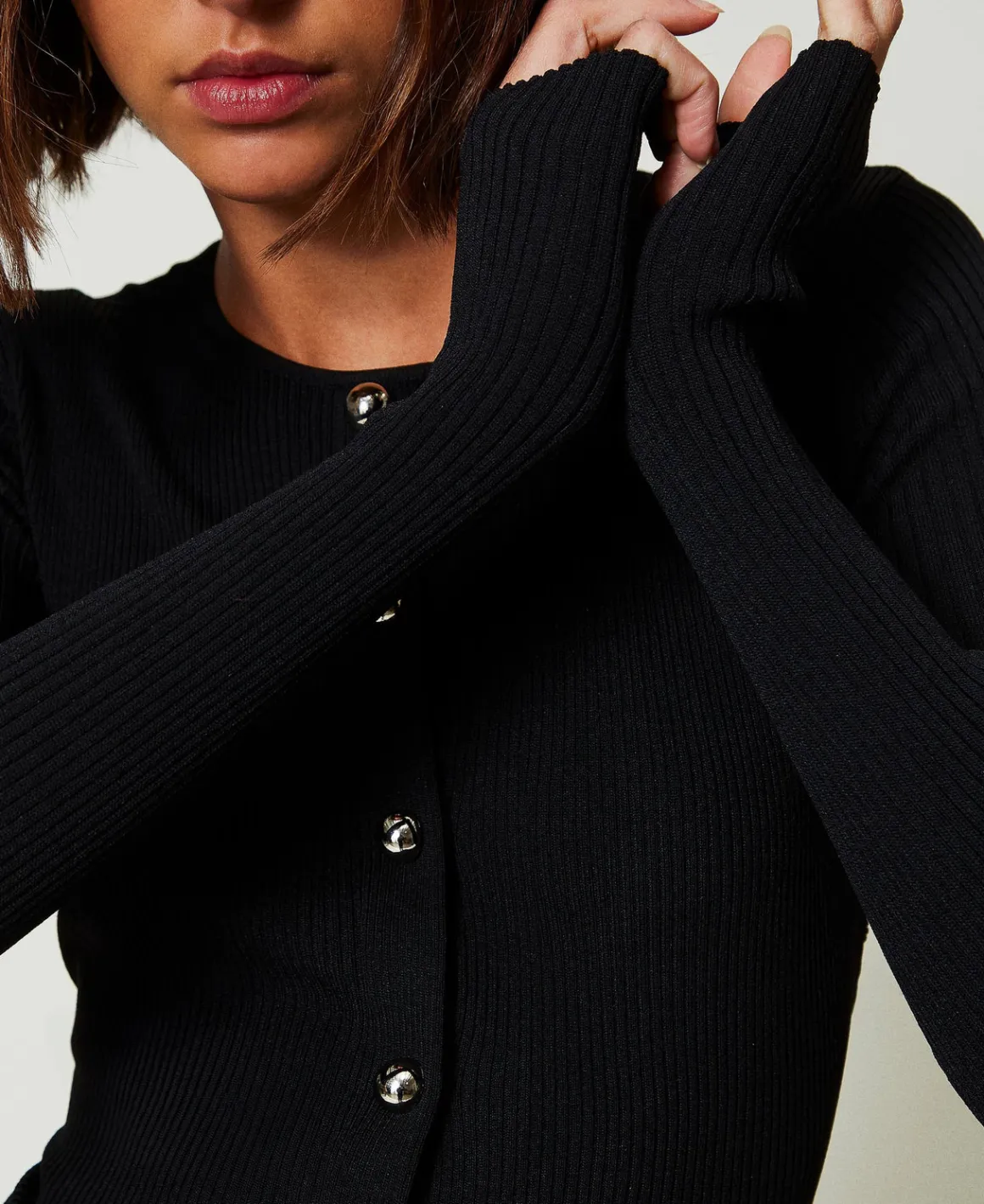 TWINSET Milano Cardigan A Costine Con Borchie | Maglie E Cardigan