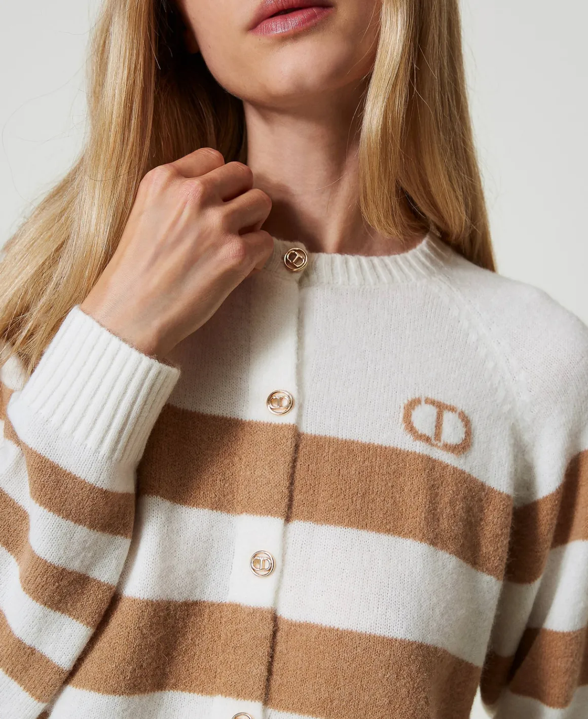 TWINSET Milano Cardigan A Righe Bicolore | Maglie E Cardigan