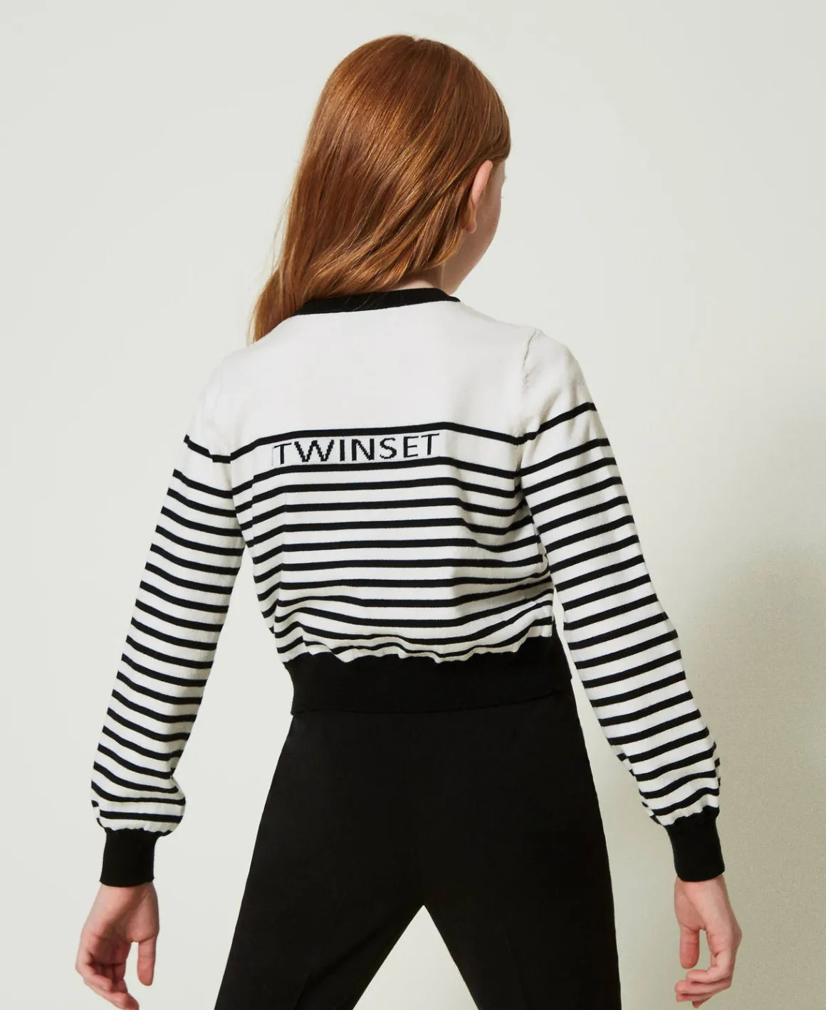 TWINSET Milano Cardigan A Righe Con Logo Jacquard | Maglie E Cardigan