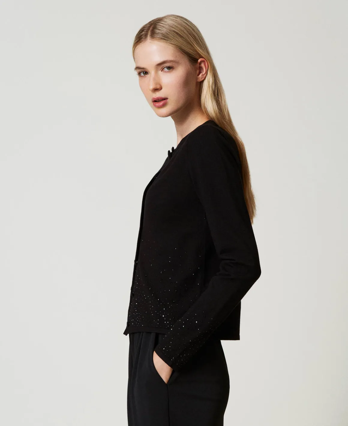 TWINSET Milano Cardigan Con Strass In Dégradé | Maglie E Cardigan