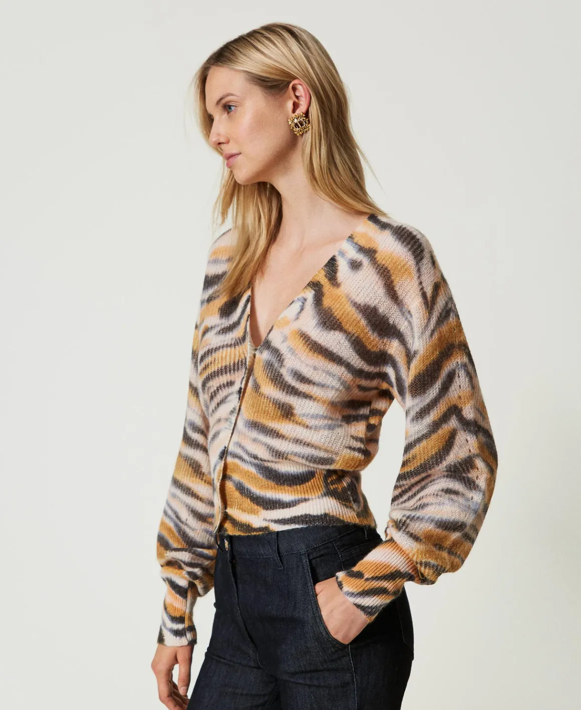 TWINSET Milano Cardigan Doppio Uso In Lana E Alpaca | Maglie E Cardigan