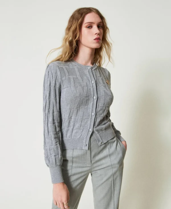 TWINSET Milano Cardigan In Cotone E Cashmere Con Logo | Maglie E Cardigan