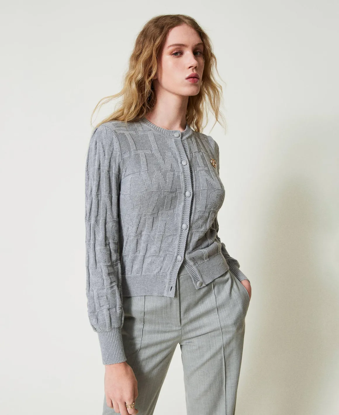 TWINSET Milano Cardigan In Cotone E Cashmere Con Logo | Maglie E Cardigan