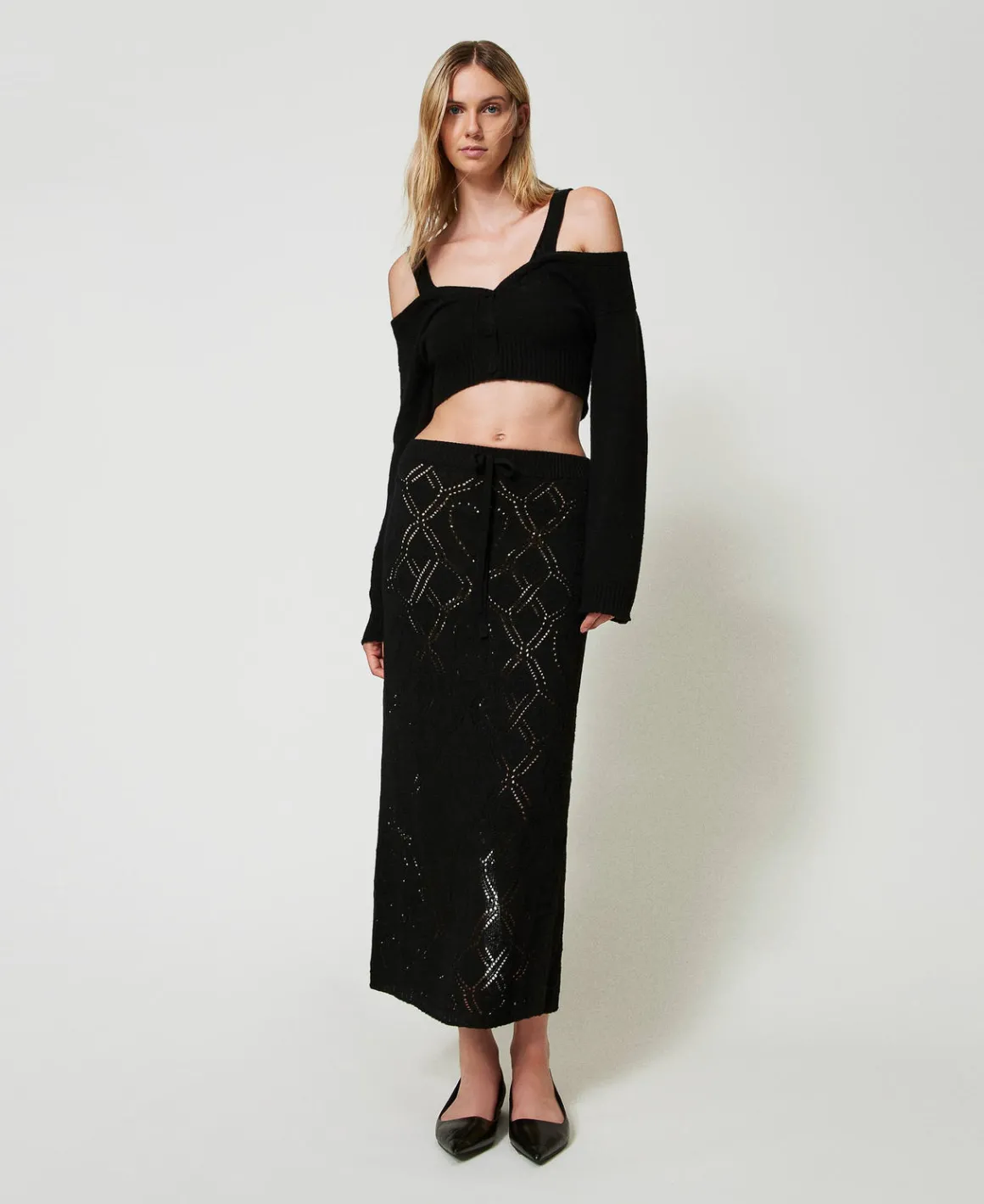 TWINSET Milano Cardigan In Filato Treeblend Con Trecce | Maglie E Cardigan
