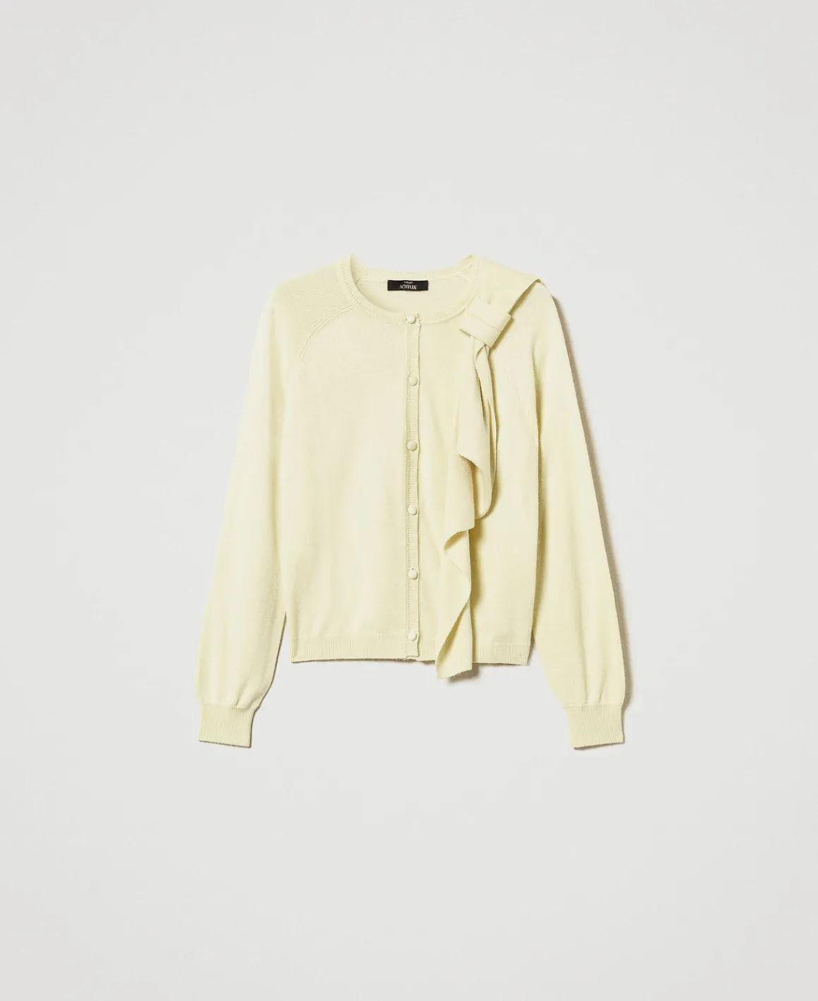 TWINSET Milano Cardigan In Misto Lana Con Maxi Fiocco | Maglie E Cardigan