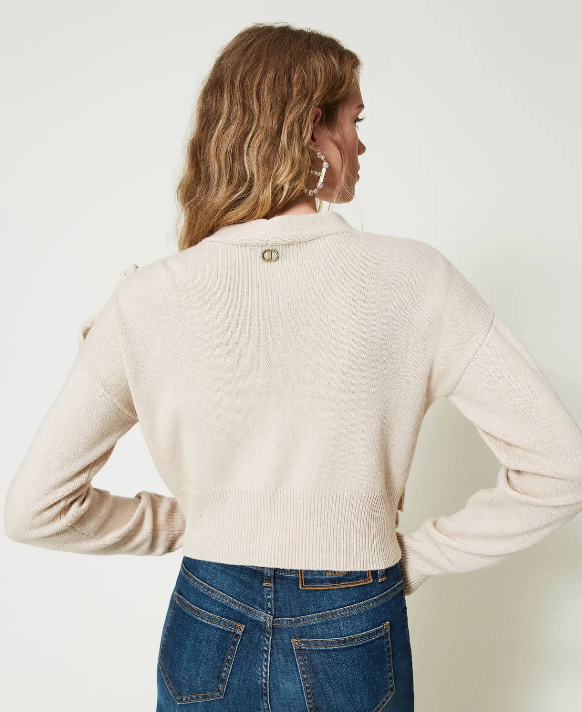TWINSET Milano Cardigan In Misto Lana Con Volant | Maglie E Cardigan