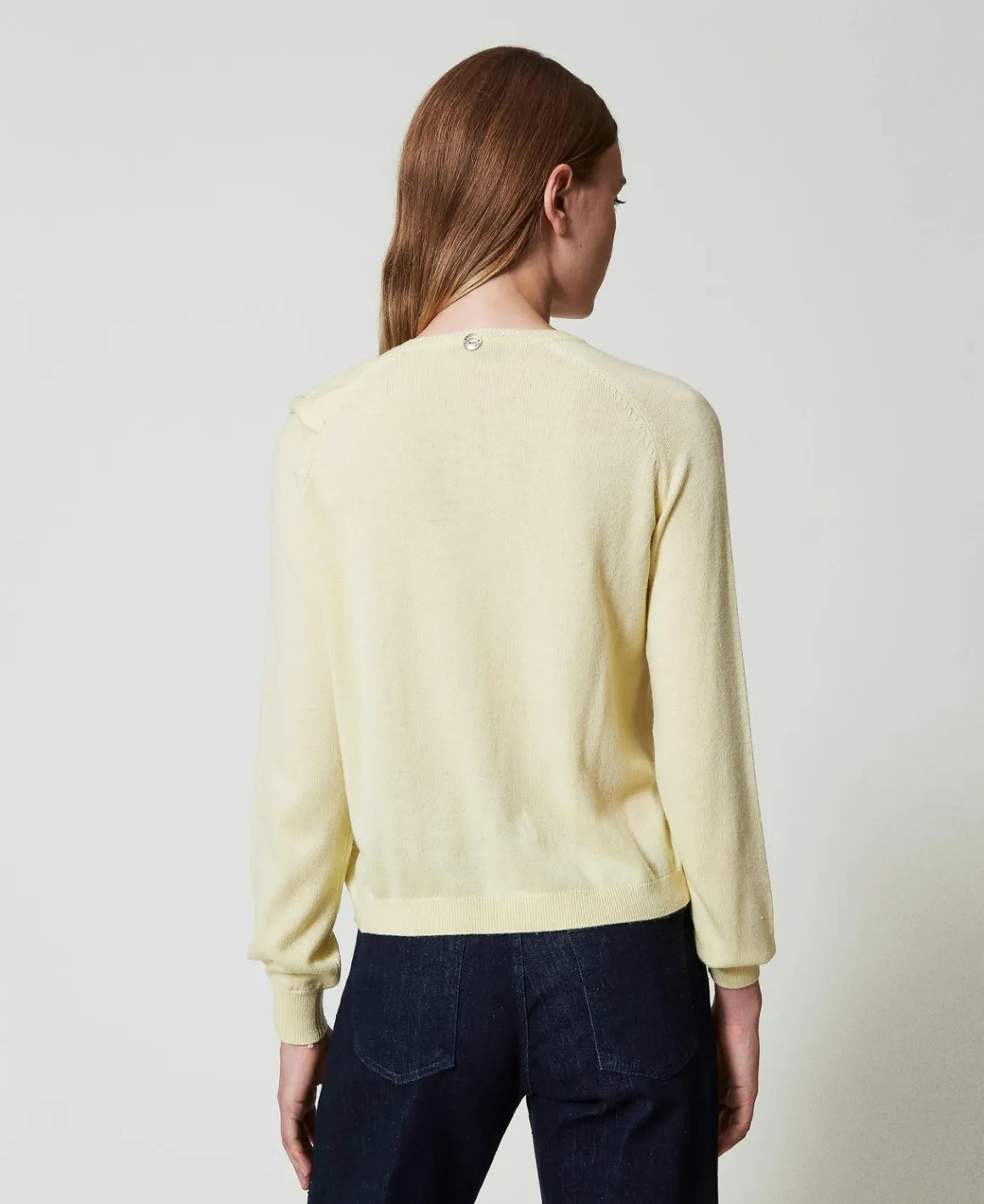 TWINSET Milano Cardigan In Misto Lana Con Maxi Fiocco | Maglie E Cardigan