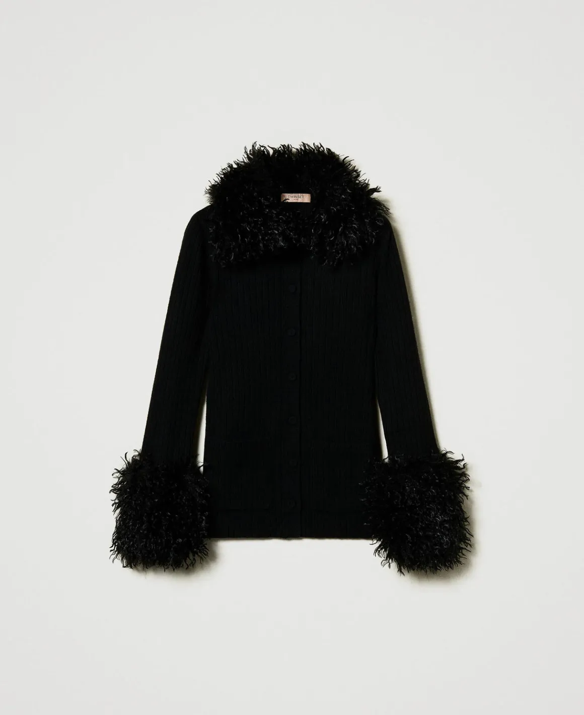 TWINSET Milano Cardigan In Misto Lana E Faux Fur | Maglie E Cardigan
