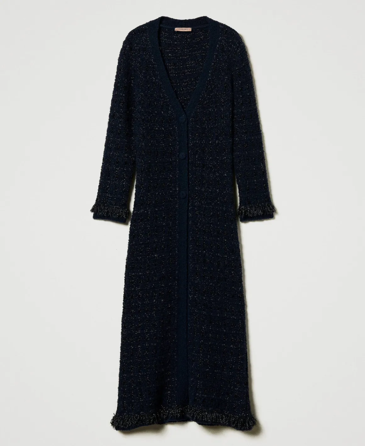 TWINSET Milano Cardigan Lungo Jacquard Check | Cappotti E Trench | Maglie E Cardigan