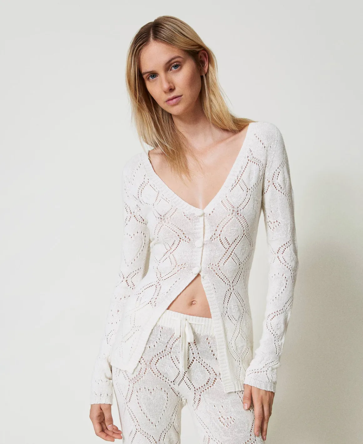 TWINSET Milano Cardigan Seamless In Filato Treeblend | Maglie E Cardigan