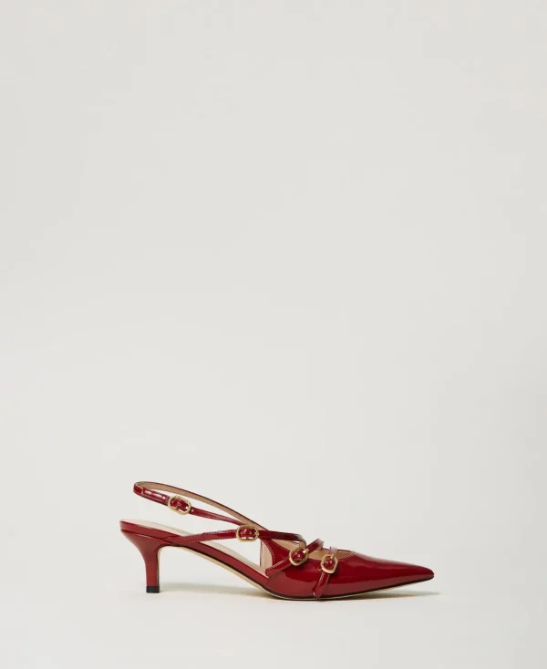 TWINSET Milano Décolleté Sling Back In Vernice Con Cinturini | Scarpe Con Tacco | Decolleté E Sandali