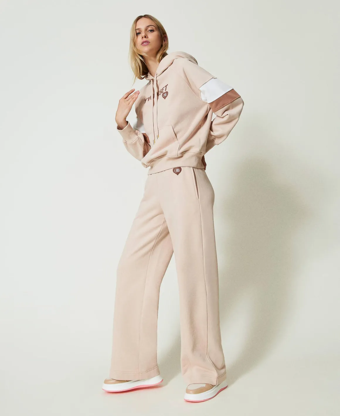 TWINSET Milano Felpa Con Cappuccio E Pantaloni A Palazzo | Pantaloni Ampi E A Palazzo | Felpe