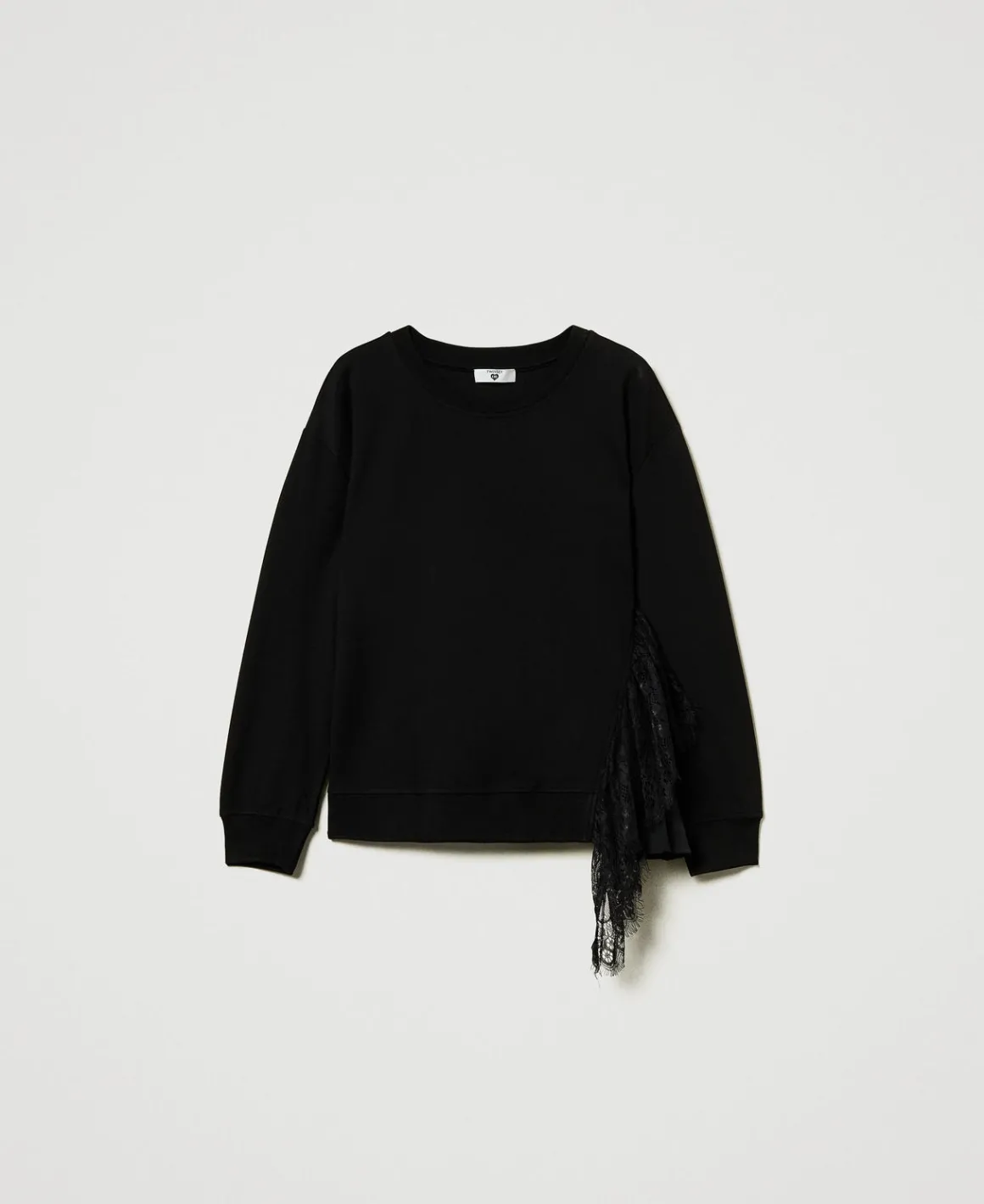TWINSET Milano Felpa Con Inserto Plissé E Pizzo | Felpe