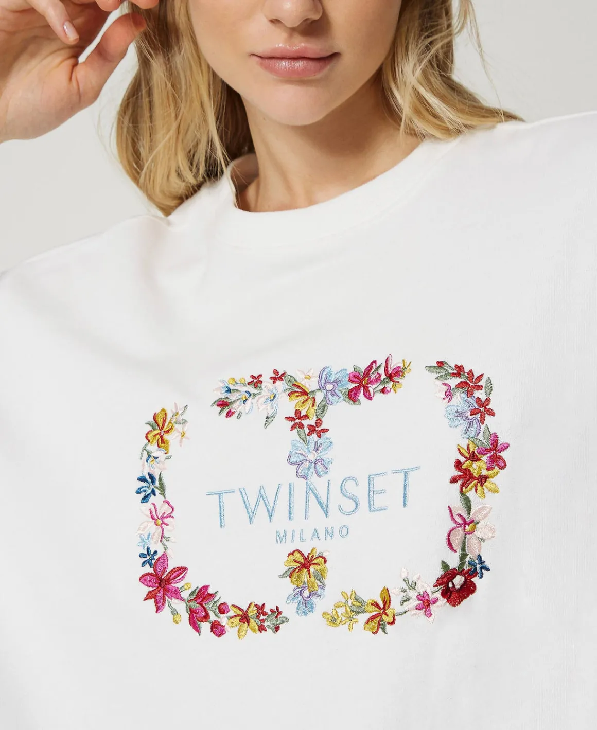 TWINSET Milano Felpa Con Logo Oval T A Fiori | Felpe