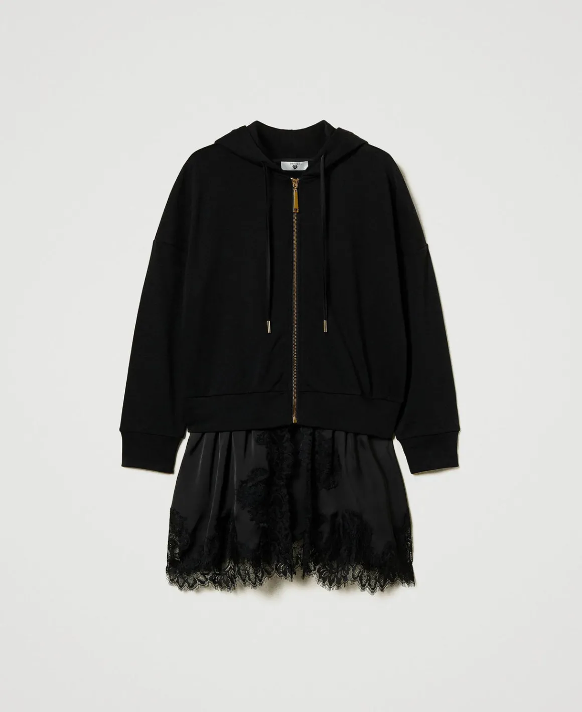 TWINSET Milano Felpa Con Raso E Pizzo | Felpe
