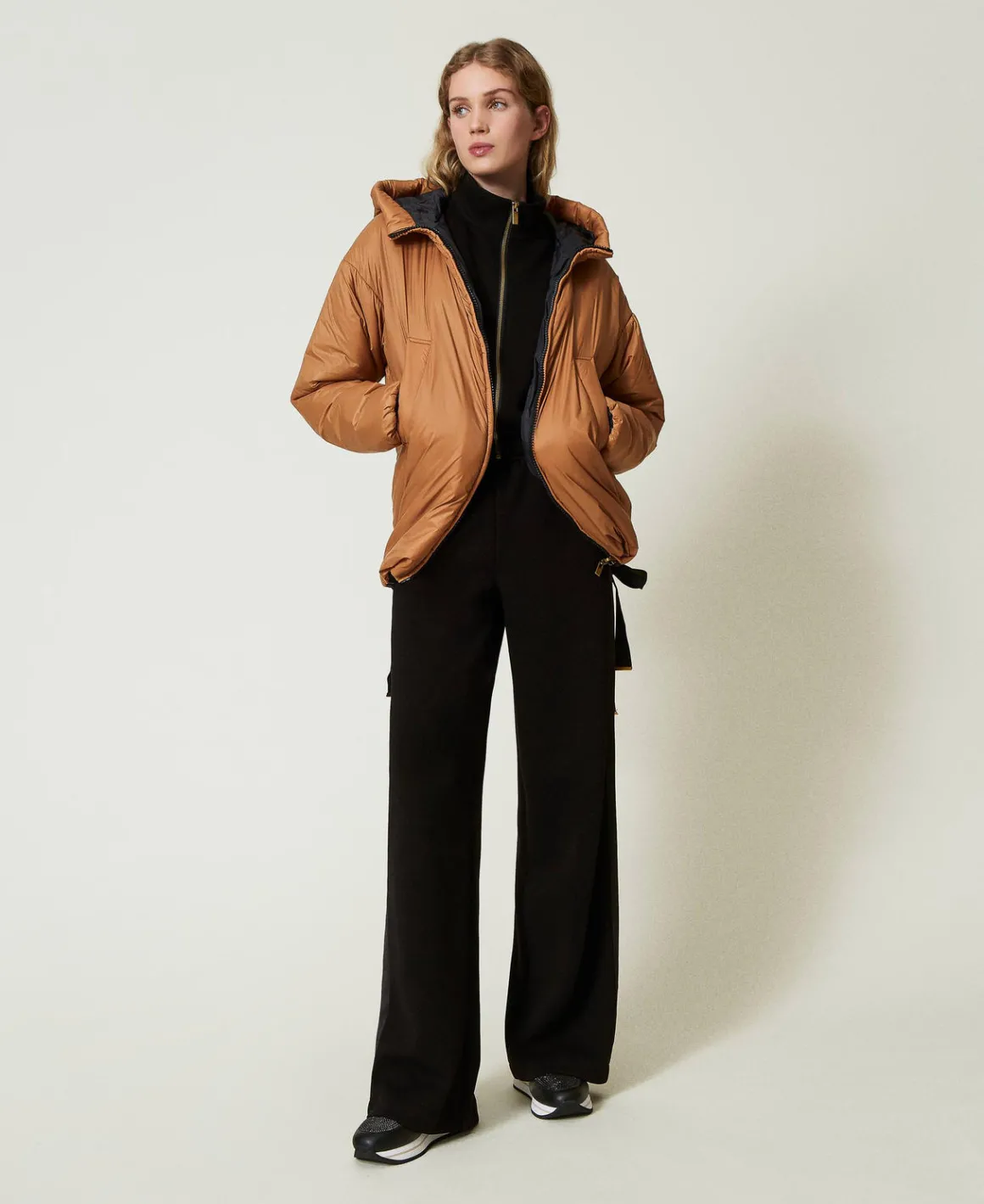 TWINSET Milano Felpa Con Zip E Pantaloni A Palazzo | Pantaloni Ampi E A Palazzo | Felpe