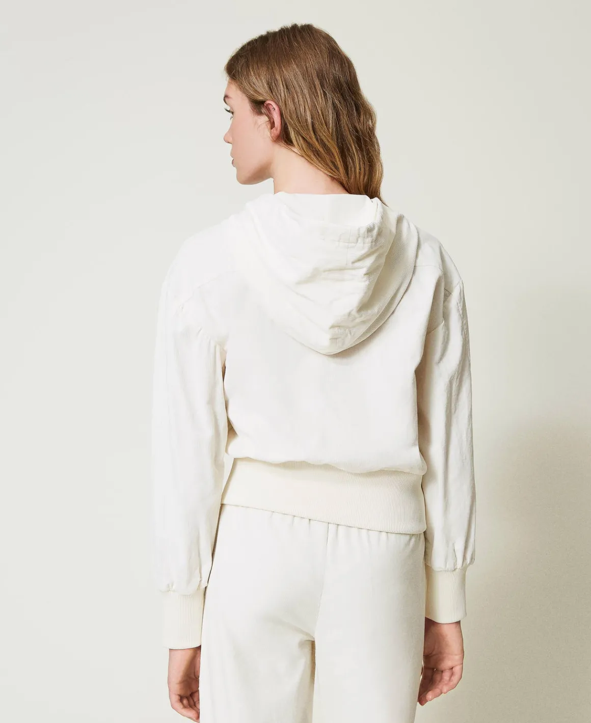 TWINSET Milano Felpa In Velluto Con Cappuccio | Giacche E Piumini | Felpe