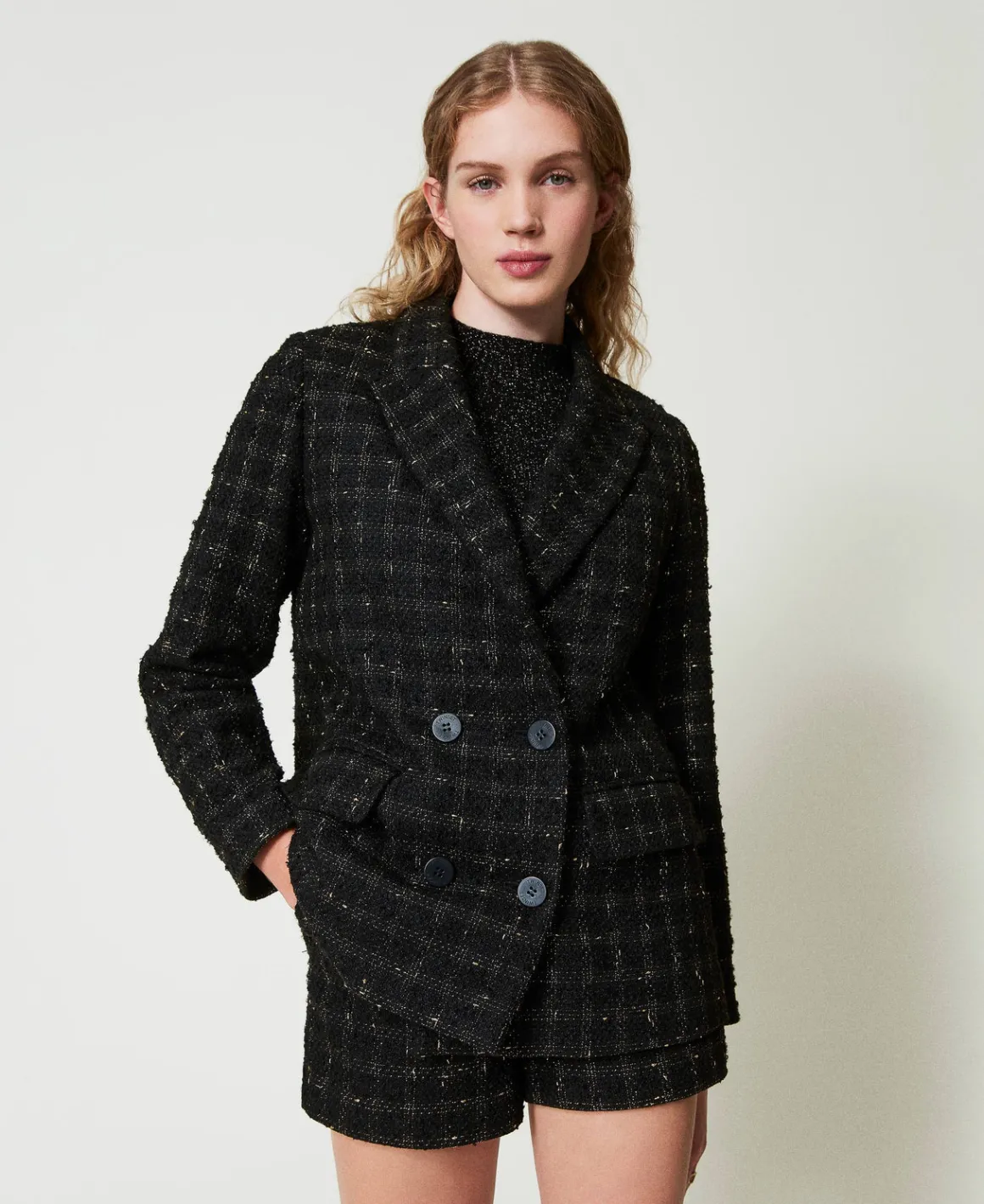 TWINSET Milano Giacca Blazer Bouclé A Disegno Check | Giacche E Piumini | Blazer