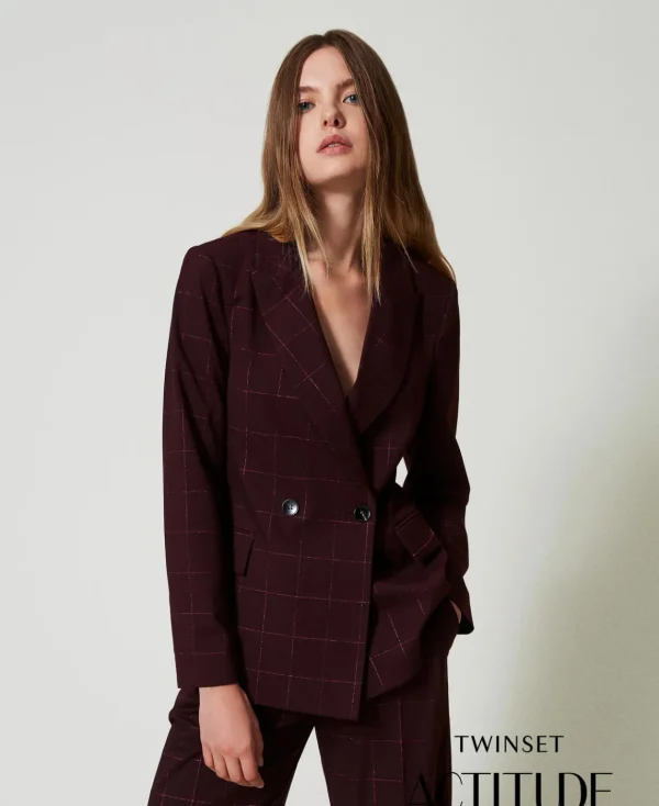 TWINSET Milano Giacca Blazer Check Con Lurex | Giacche E Piumini | Blazer