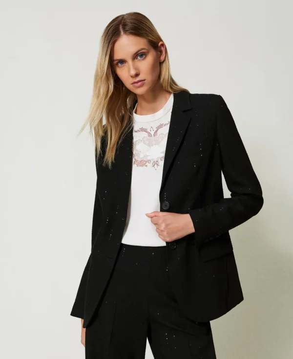 TWINSET Milano Giacca Blazer In Panno Con Paillettes | Giacche E Piumini | Blazer