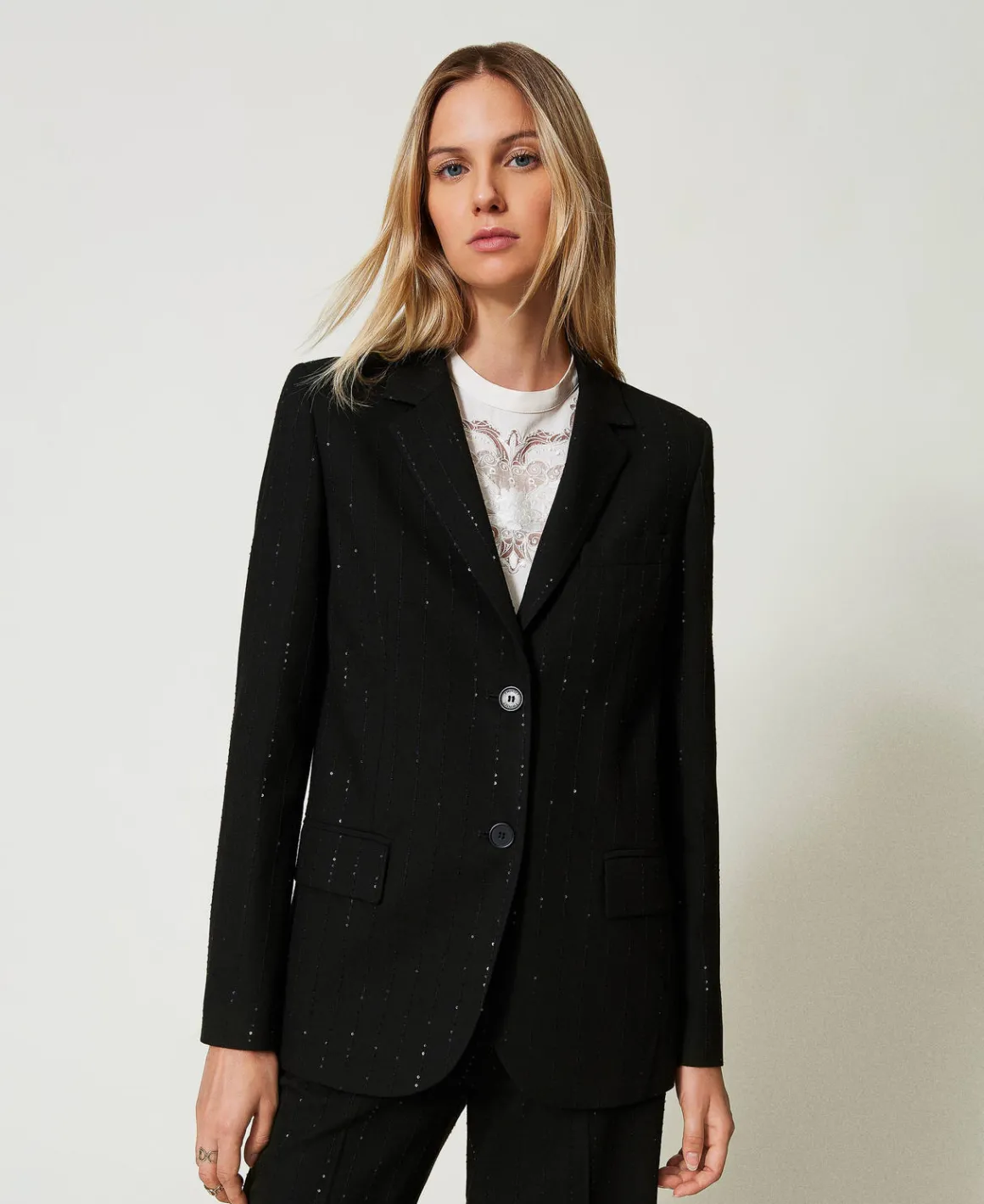 TWINSET Milano Giacca Blazer In Panno Con Paillettes | Giacche E Piumini | Blazer