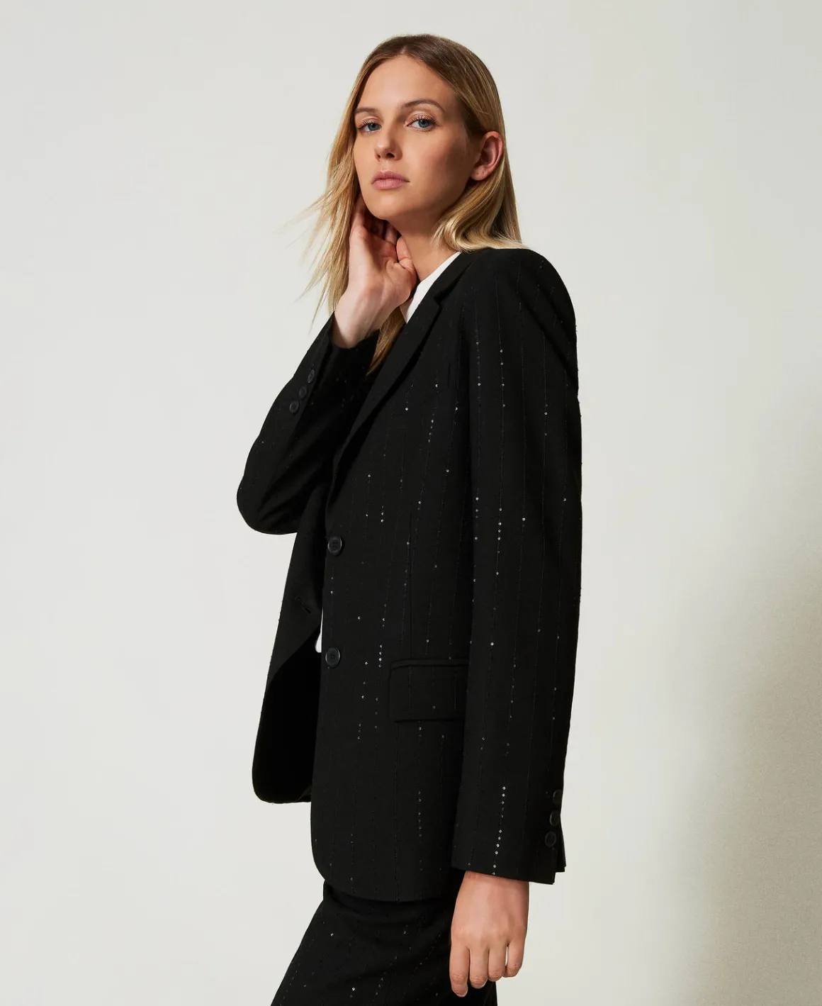 TWINSET Milano Giacca Blazer In Panno Con Paillettes | Giacche E Piumini | Blazer
